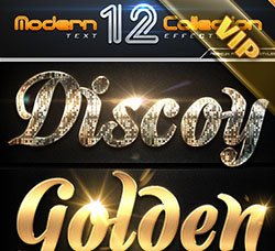 PS样式：12 Modern Collection Text Effect Styles Vol.2